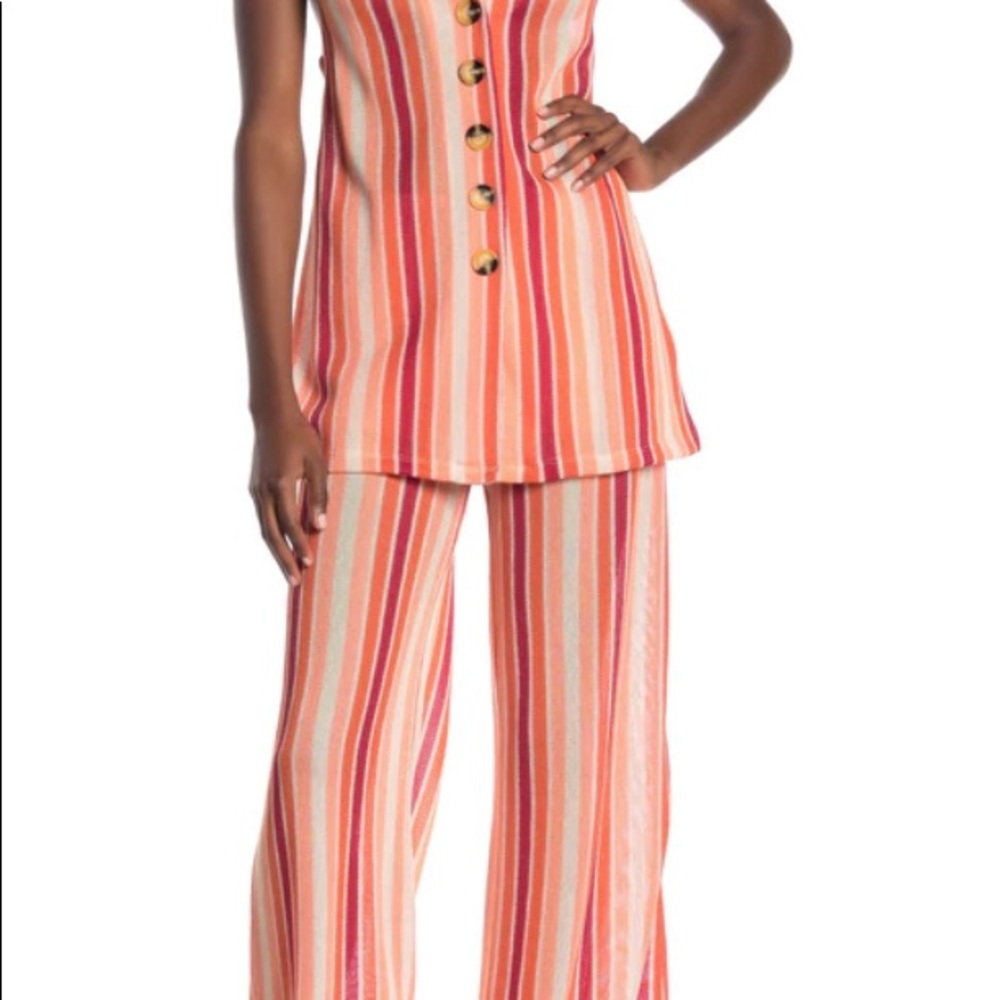 Free People Two Piece tank top and sheer bell bottoms